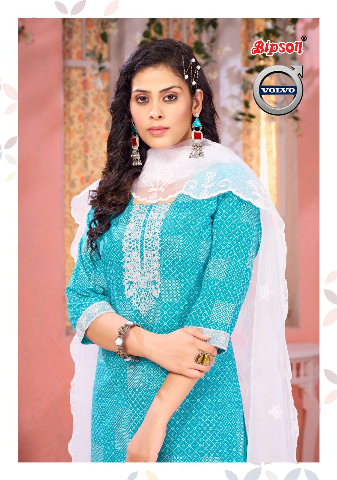 BIPSON VOLVO 2218 PURE COTTON PRINT EMBROIDERY SALWAR SUITS ...