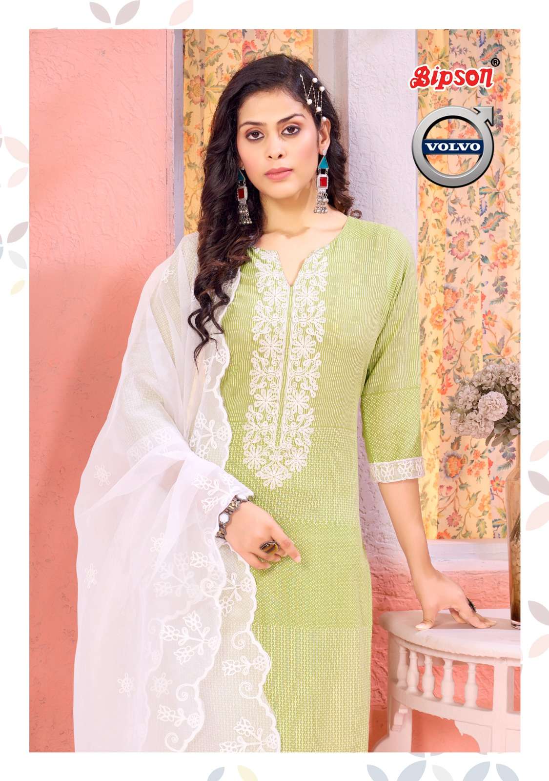 BIPSON VOLVO 2219 PURE COTTON EMBROIDERY SALWAR SUITS AT WHO...