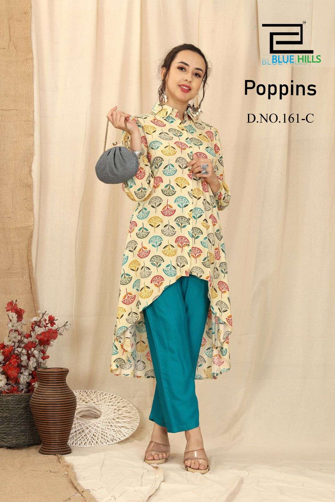 Blue Hills Poppins Rayon with Western style Kurti collection...