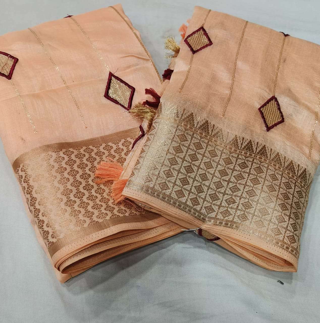 Cotton with Sequence Thread work fancy look saree collection