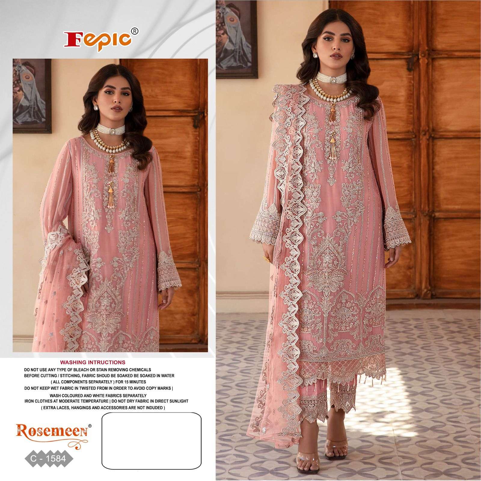 Fepic Rosemee 1584 Georgette with embroidery work Pakistani ...