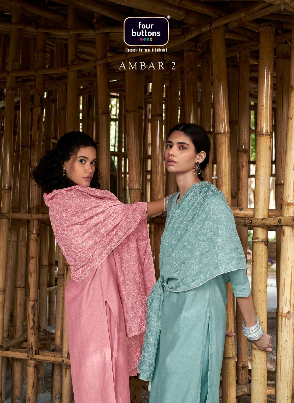 Four Button Ambar vol 2 Silk with Heavy Embroidery work desi...
