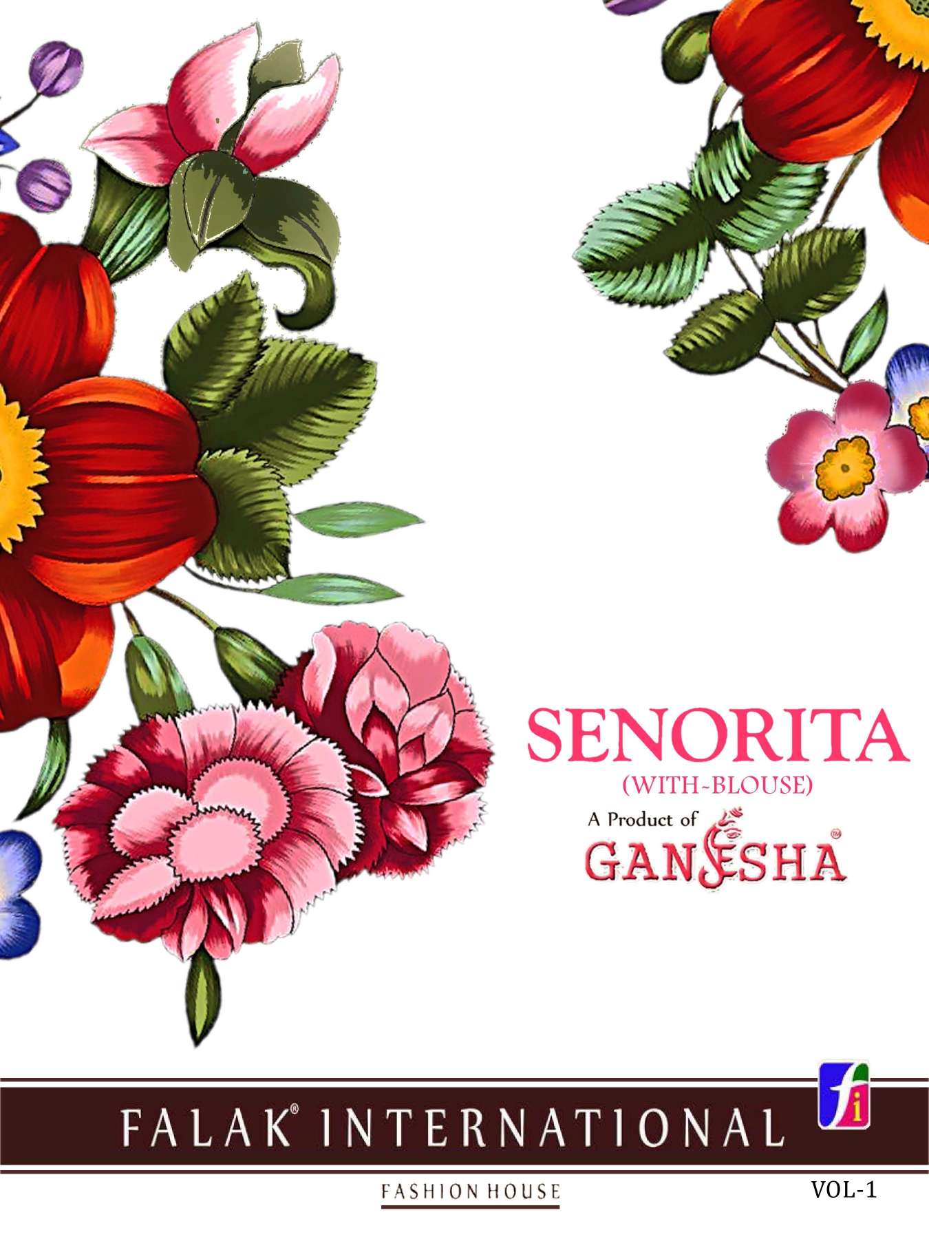 Ganesha Senorita vol 1 Cotton with digital Printed Saree col...