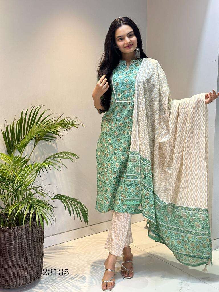 Indira 23135 Cambric cotton with digital Printed Formal read...