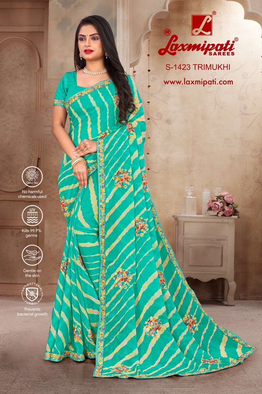 Laxmipati Trimukhi Chiffon with fancy look saree collection