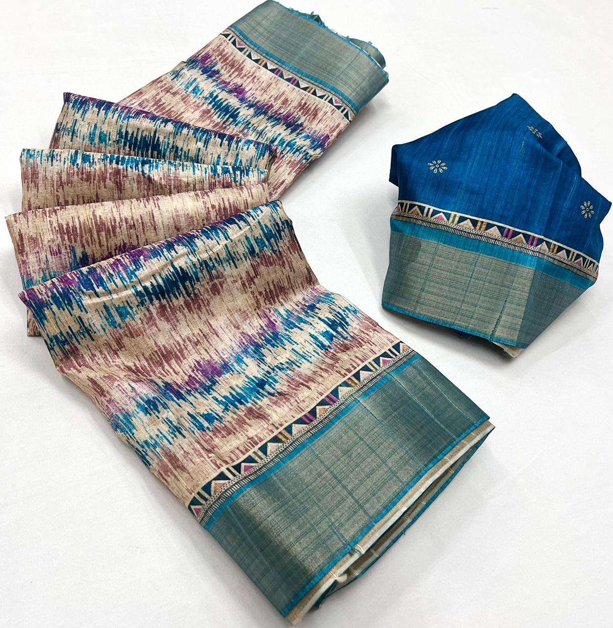 Lt fabrics Kashvi creation Geetanjali Silk with Printed fanc...