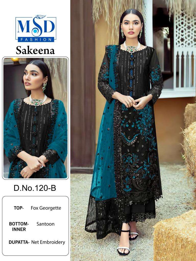 MSD SAkeena Georgette with embroidery work Black color Pakis...