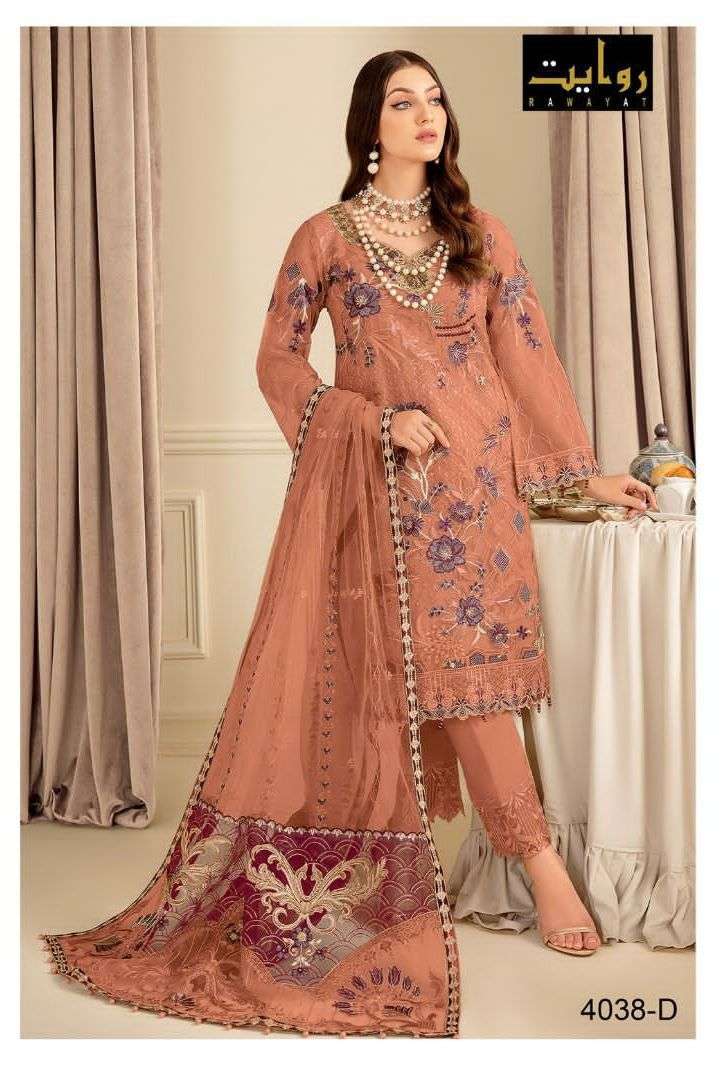RAWAYAT RANGOON COLORS VOL 18 FAUX GEORGETTE WITH EMBROIDERY...