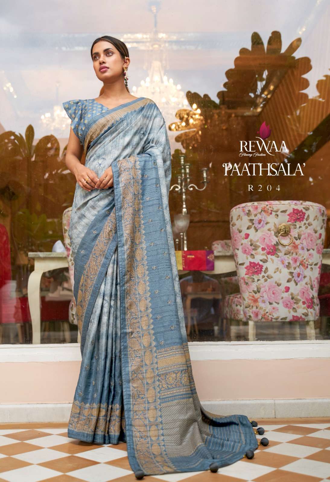 Rewaa fashion Paathsala Soft Khadi silk with weaving  Design...