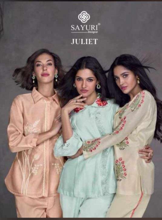 SAYURI DESIGNER JULIET PURE SILK FULLY STITCHED SUITS AT WHO...