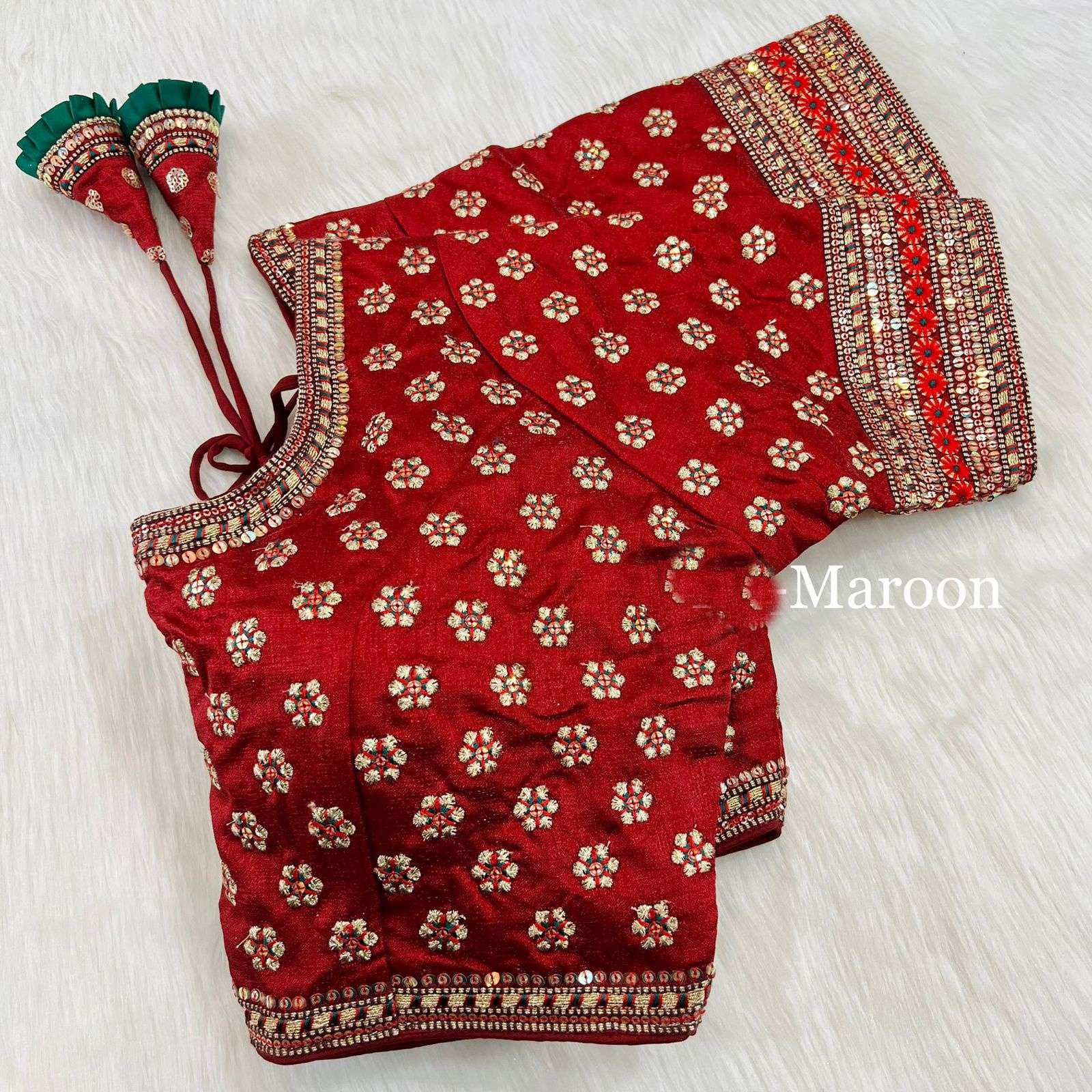 Silk with Fancy Embroidery work designer Fully Stich BLouse ...