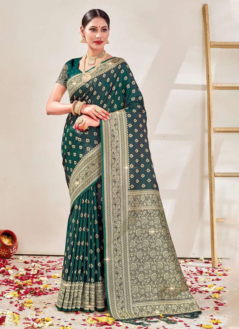 TANYA banarasi silk with weaving design saree collection