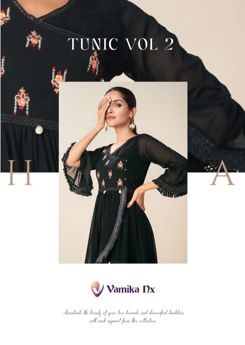 Vamika Nx Tunic VOl 2 Georgette with Fancy Style Short Tops ...