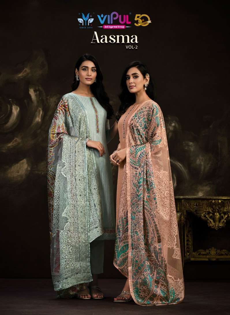 Vipul fashion aasma vol 2  Chinon with Fancy Printed Salwar ...