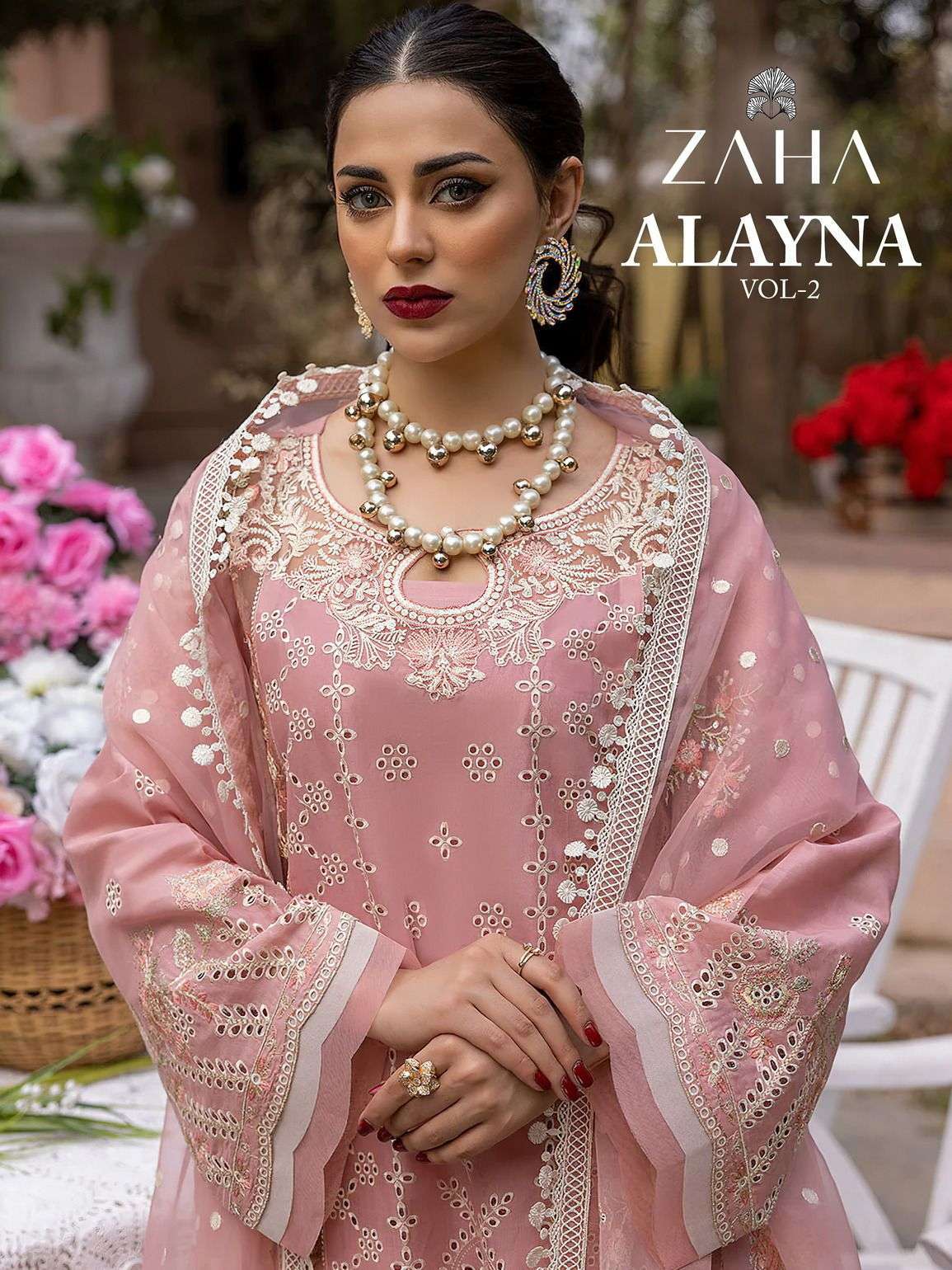 Zaha Alayna vol 2 Cotton with Embroidery work designer Pakis...