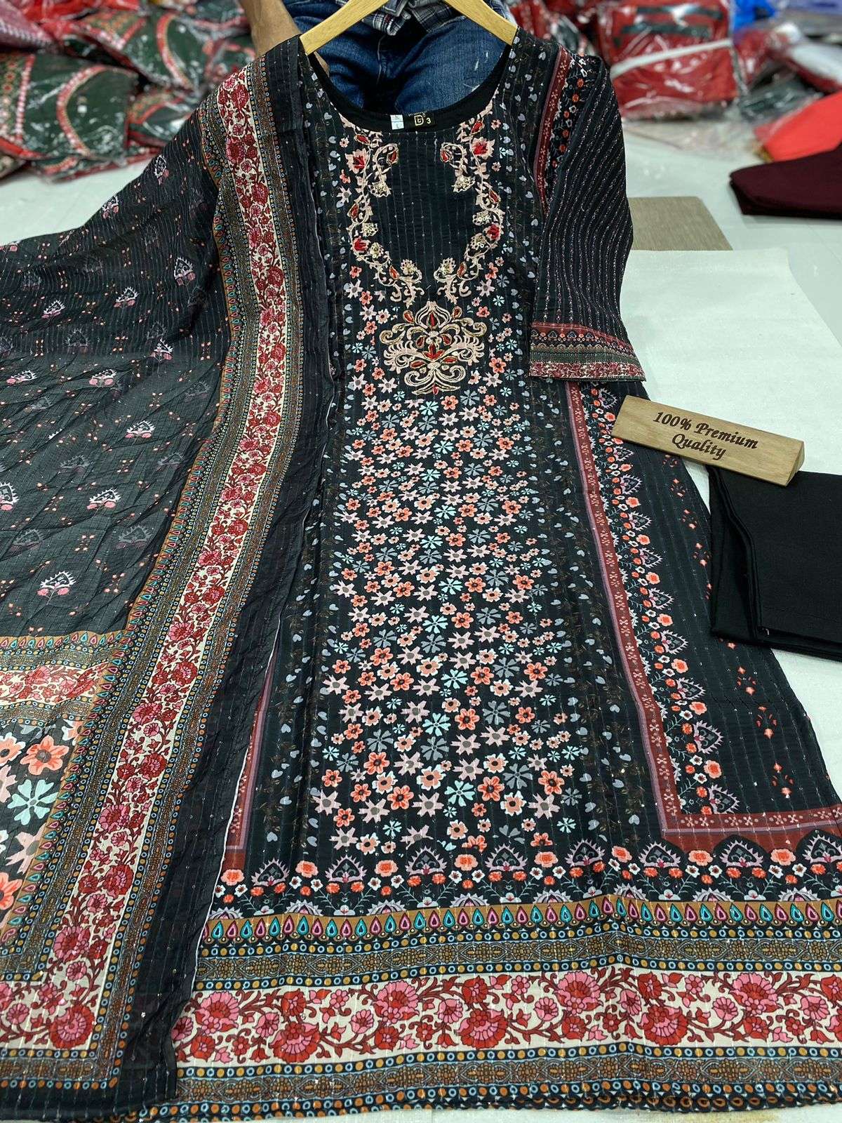 Zaha Muslin silk with Handwork  Fancy Festival wear readymad...