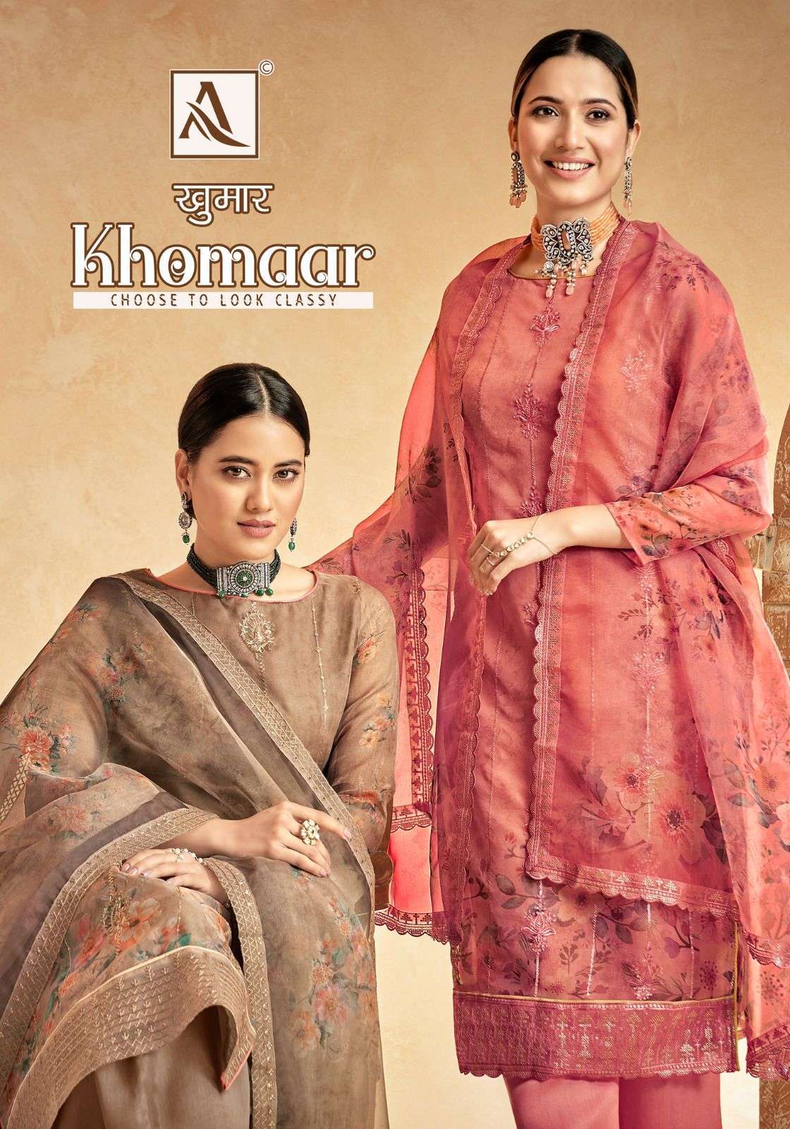 Alok suits Khomaar Organza with Designer Punjabi Style Salwa...