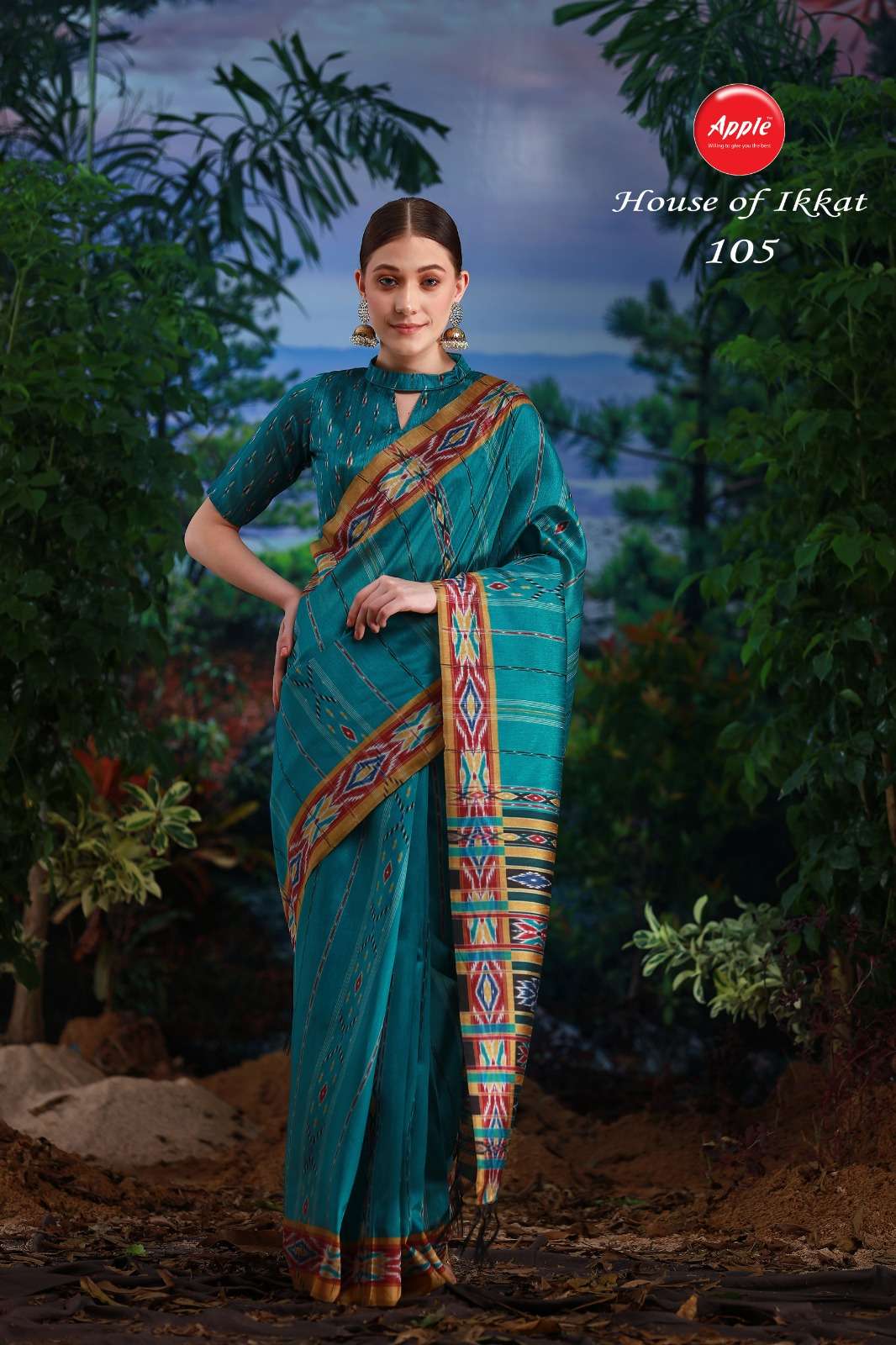 Apple Sarees House Of Ikkat vol 1 Silk with fancy printed sa...