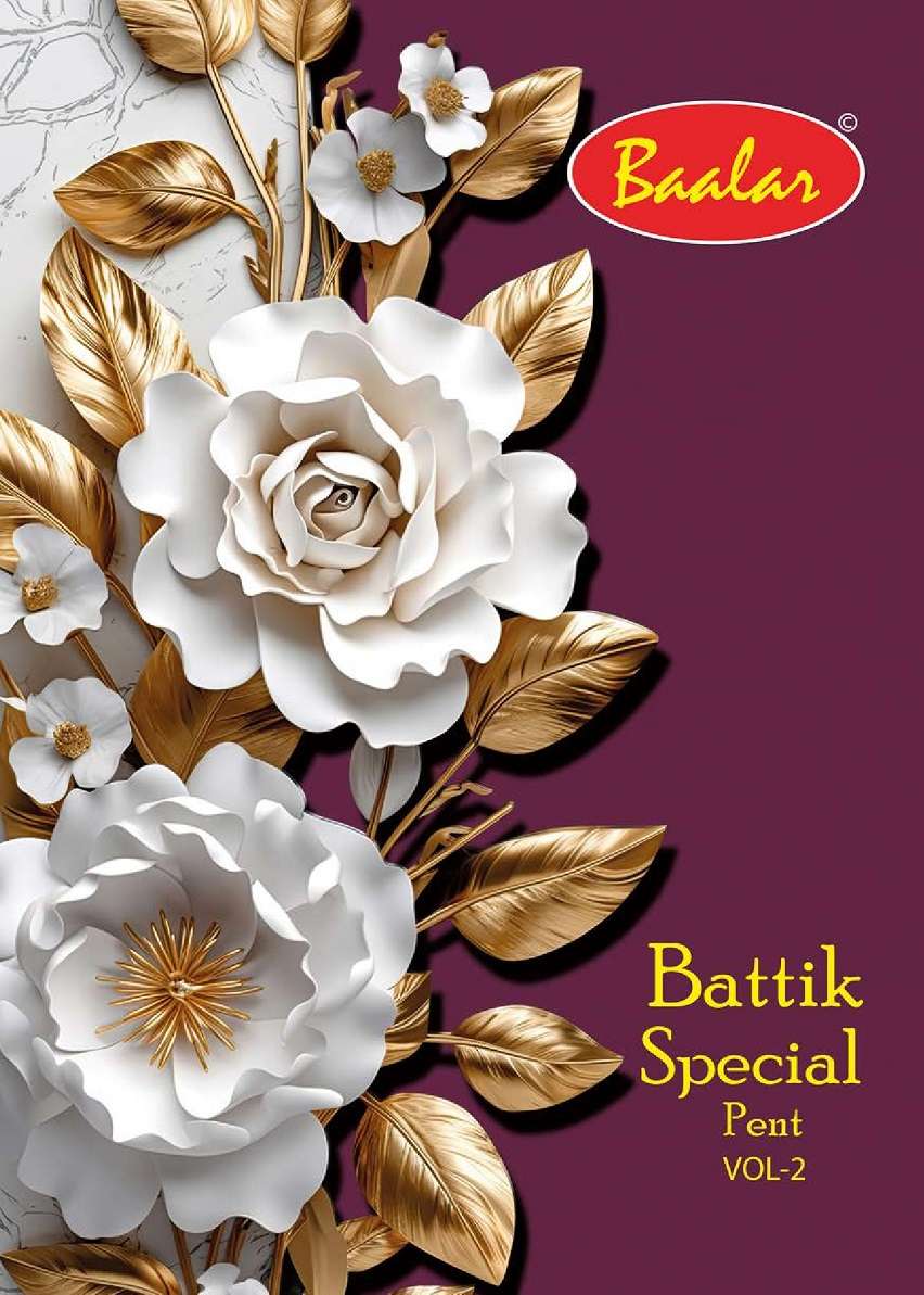 Baalar Battik Special Pent vol 2 Cotton with printed readyma...