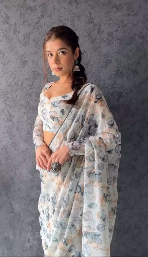Bollywood style silk with digital Printed Fancy look ready t...