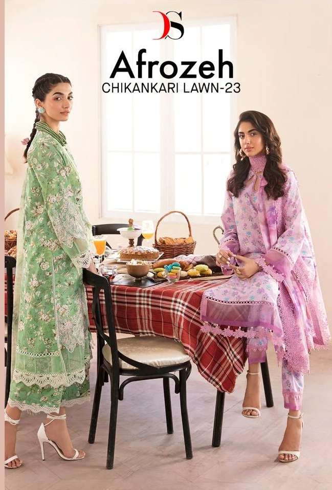 Deepsy suits AFREOZEH Chikankari Collection Cotton with digi...