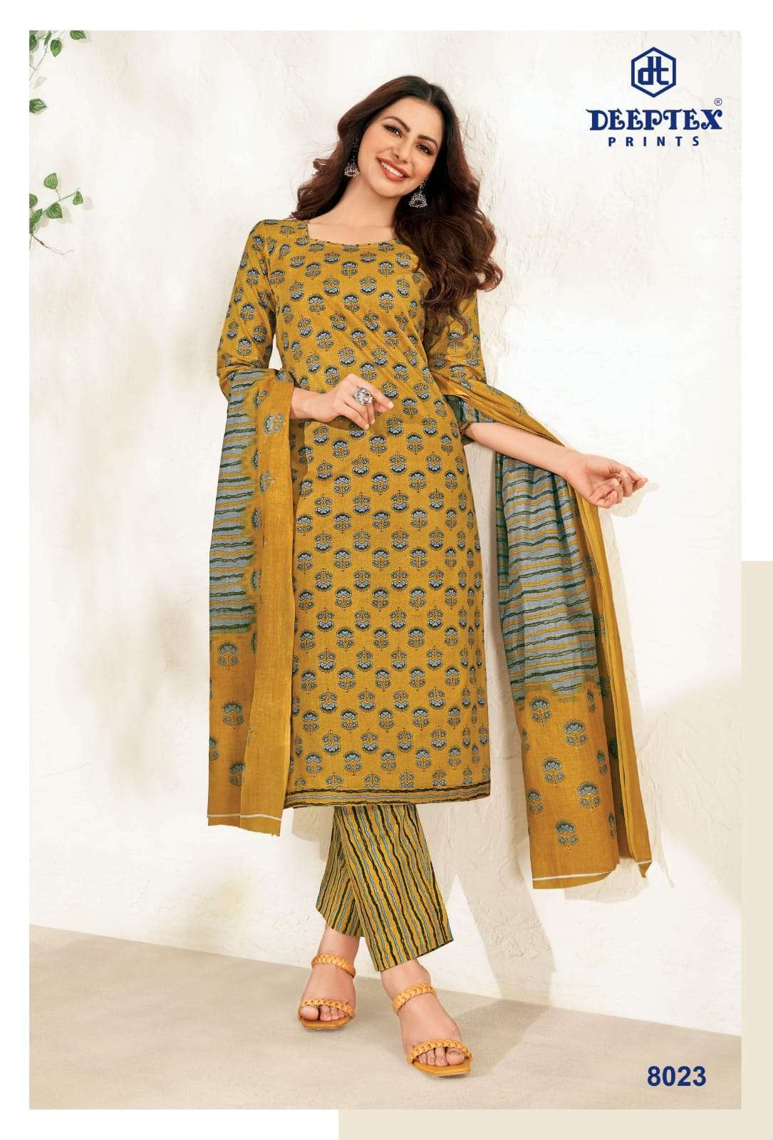 Deeptex Prints Miss India Vol 80 Cotton with printed dress m...