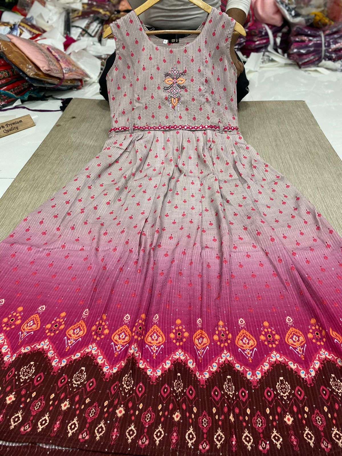 Function Special Chinon with Handwork Designer Long Gown sty...