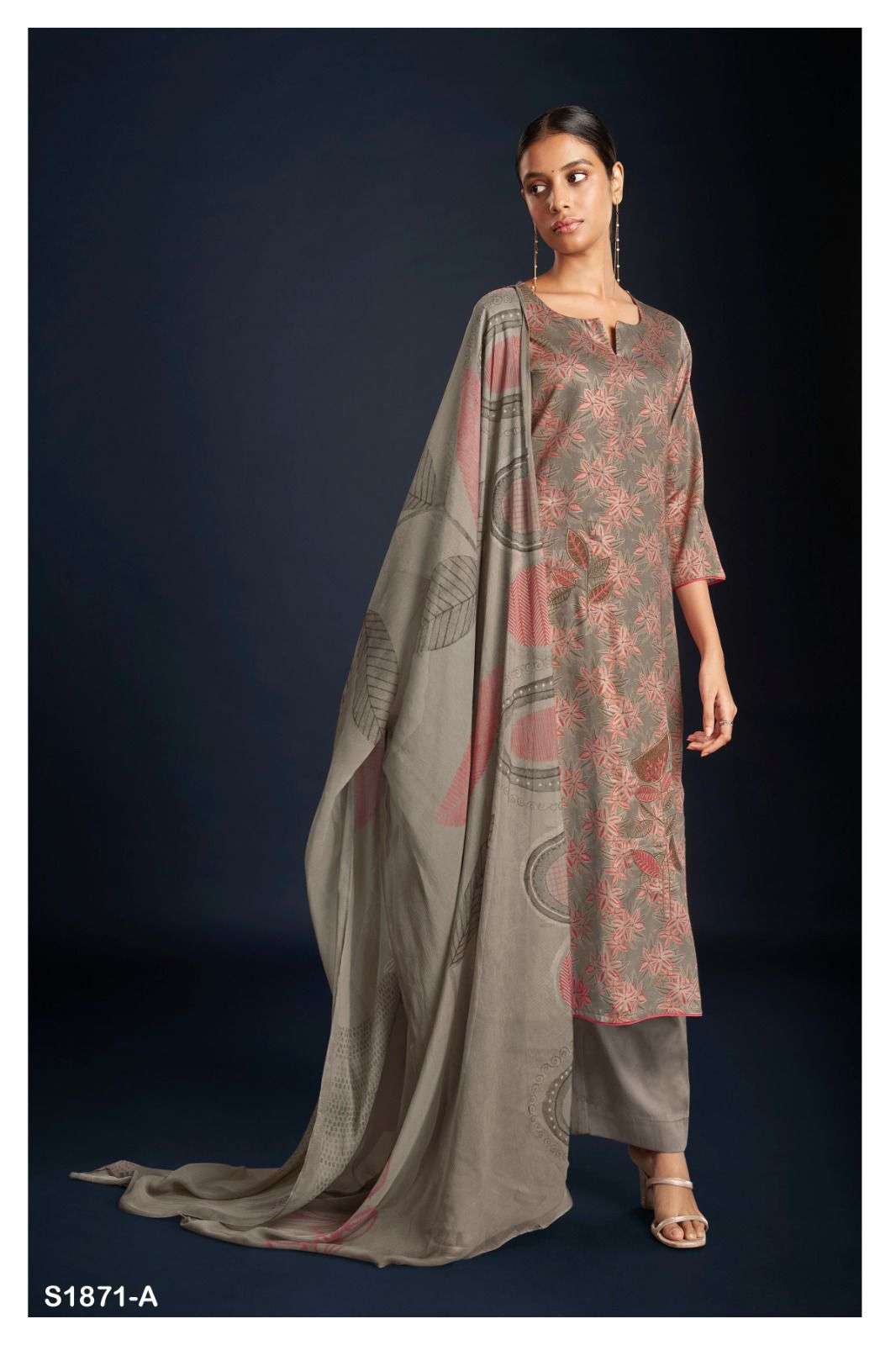 Ganga fashion LIA 1871 Cotton silk with digital Printed Dres...