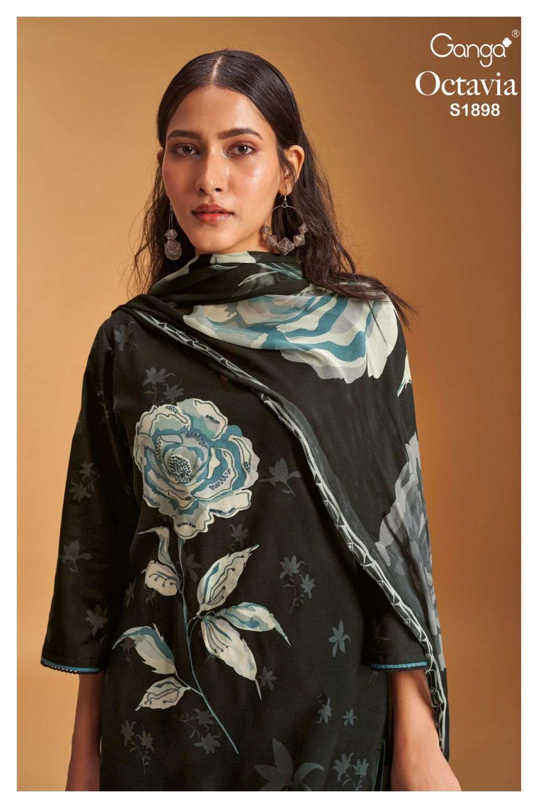Ganga fashion Octavia 1898 Cotton with Flower Printed Dress ...