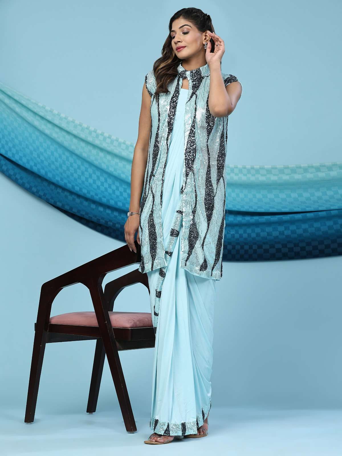 Imported Fabrics Bollywood style designer Heavy look Ready t...