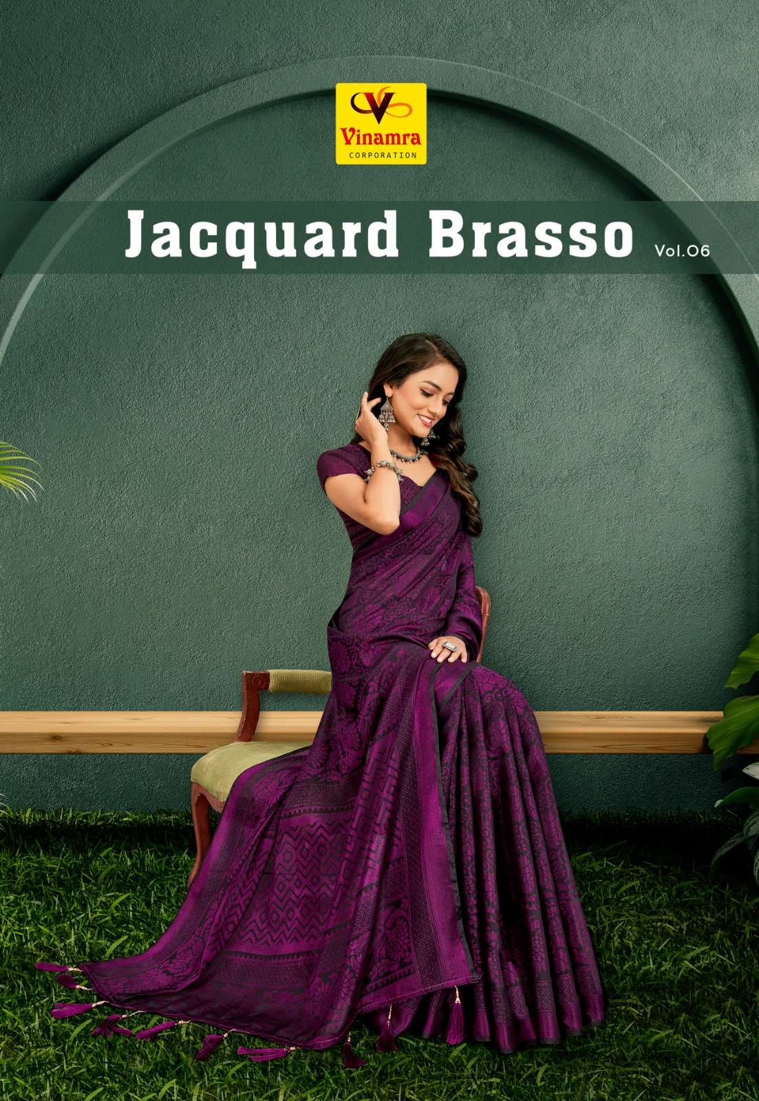 Jacquard brasso vol 6 Cotton with Black Printed fancy look s...