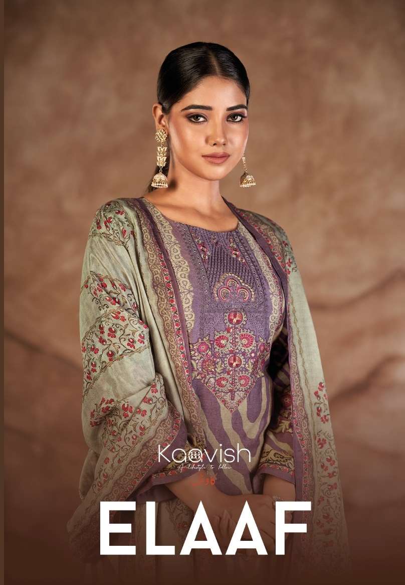 Kaavish Elaaf Muslin silk with digital Printed Dress materai...