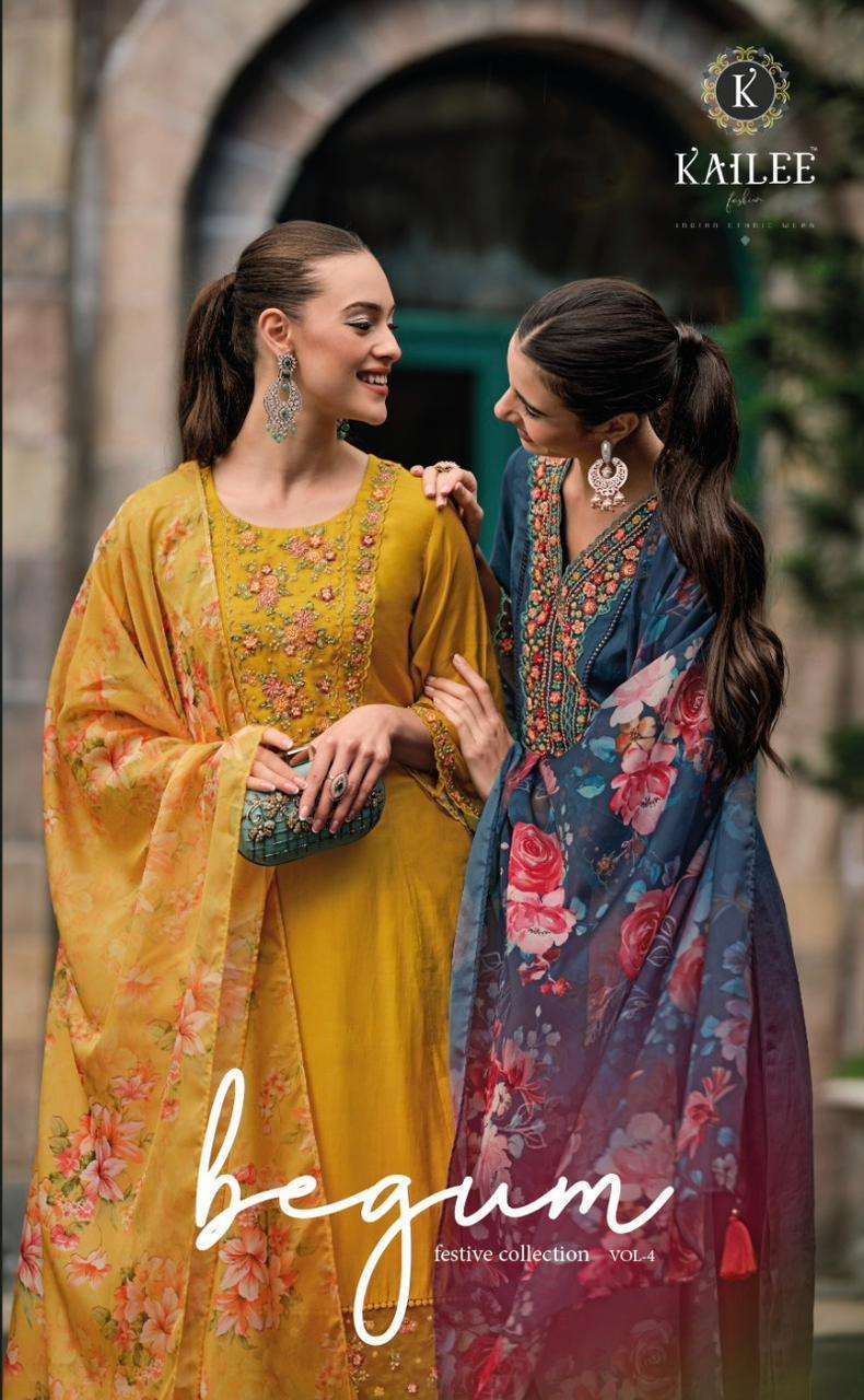Kailee Fashion begum vol 4  Viscose Silk with festival Wear ...