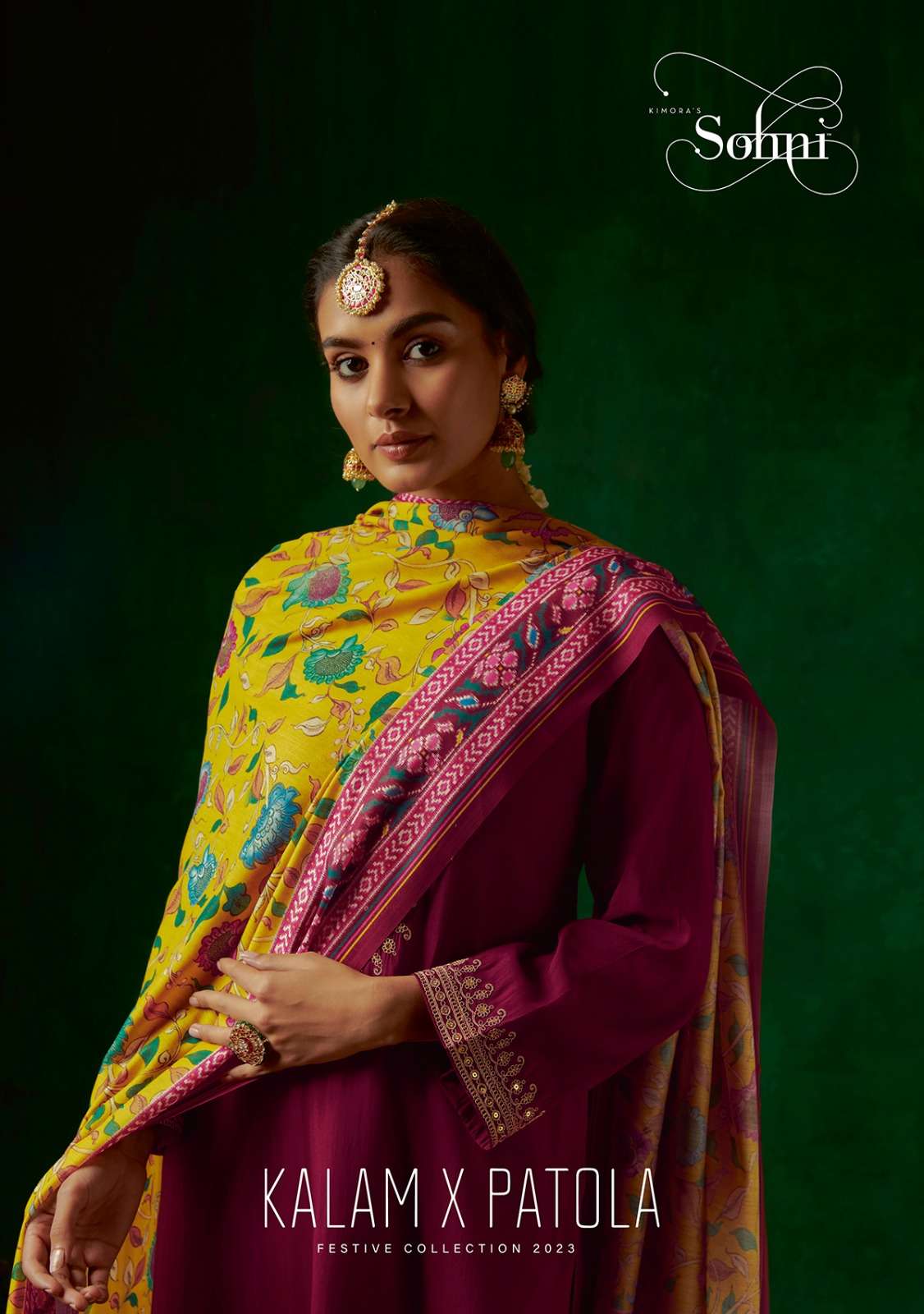 Kimora fashion Sohni Kalam X Patola Cotton with Neck embroid...
