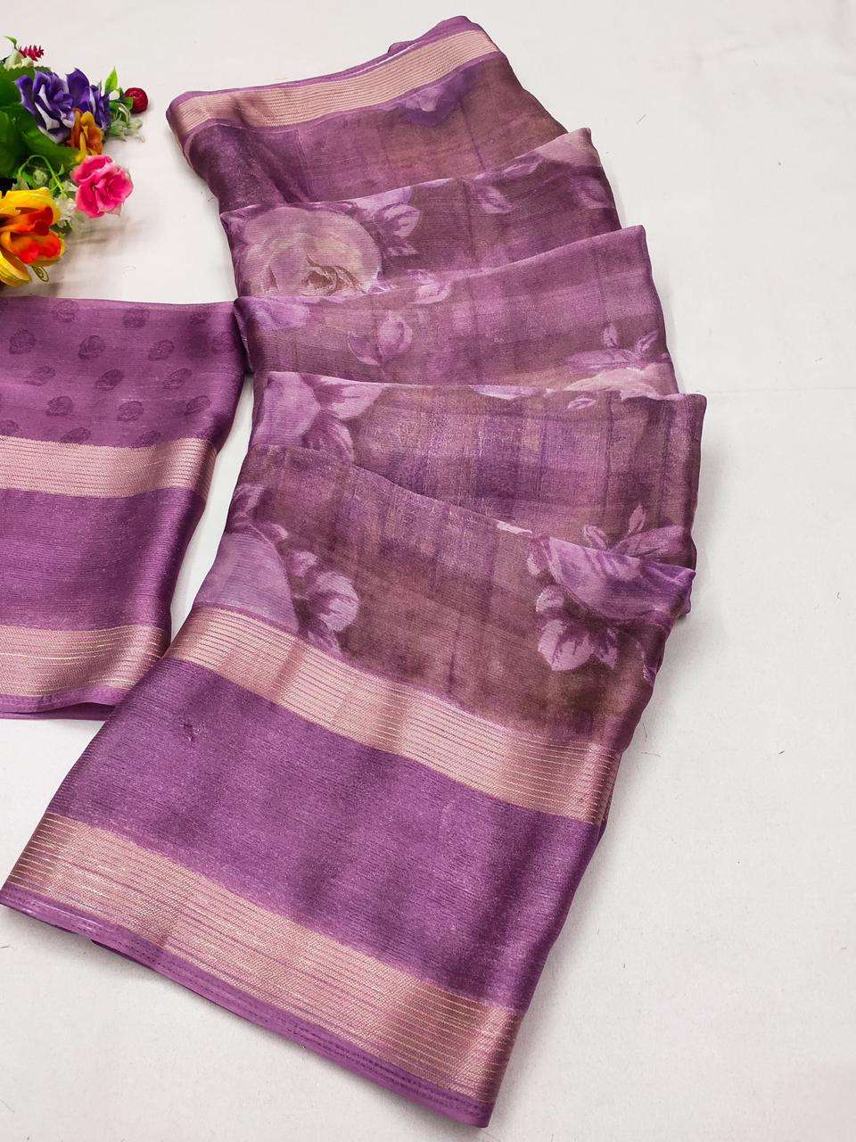 Lt fabrics kashvi creation Metallika Viscose silk with fancy...