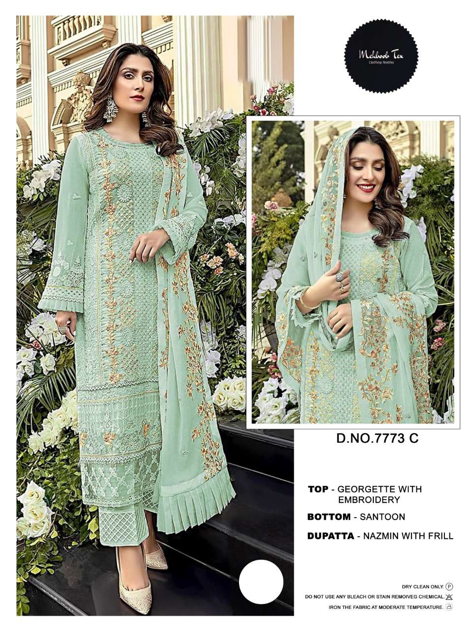 MEHBOOB TEX LIGHT CHART VOL 1 PURE GEORGETTE WITH EMBRODERY...