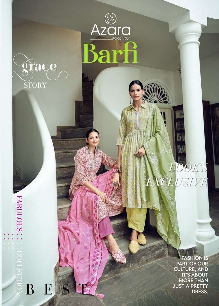 Radhika fashion Azara Barfi cotton with digital Printed Salw...