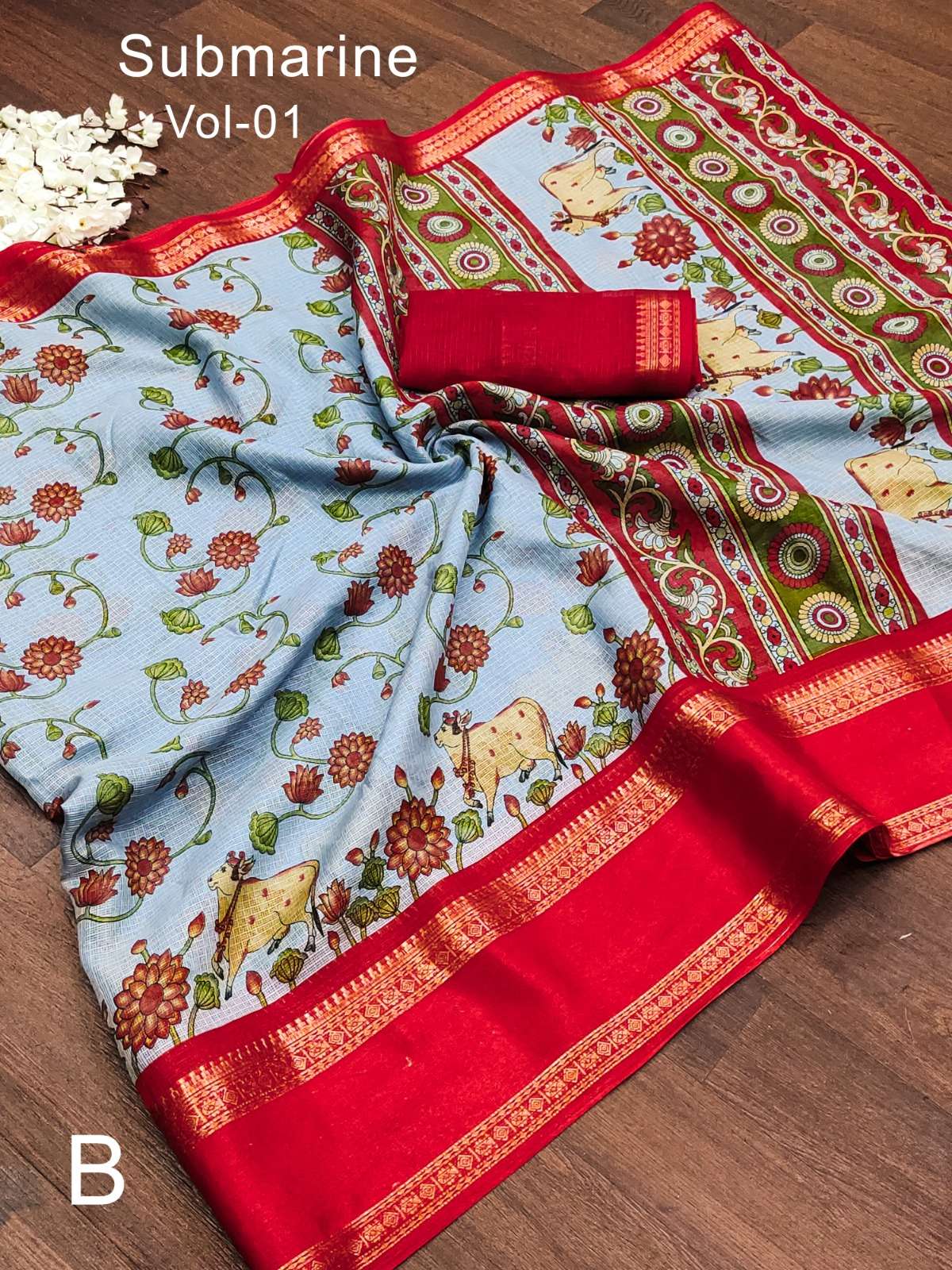 Rashmita vol 1 Kota Doriya Silk with Kalamkari Printed saree...