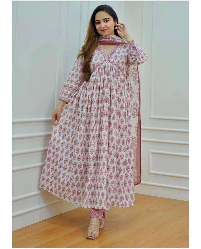 Rayon with Printed Anarkali Style Readymade suits collection