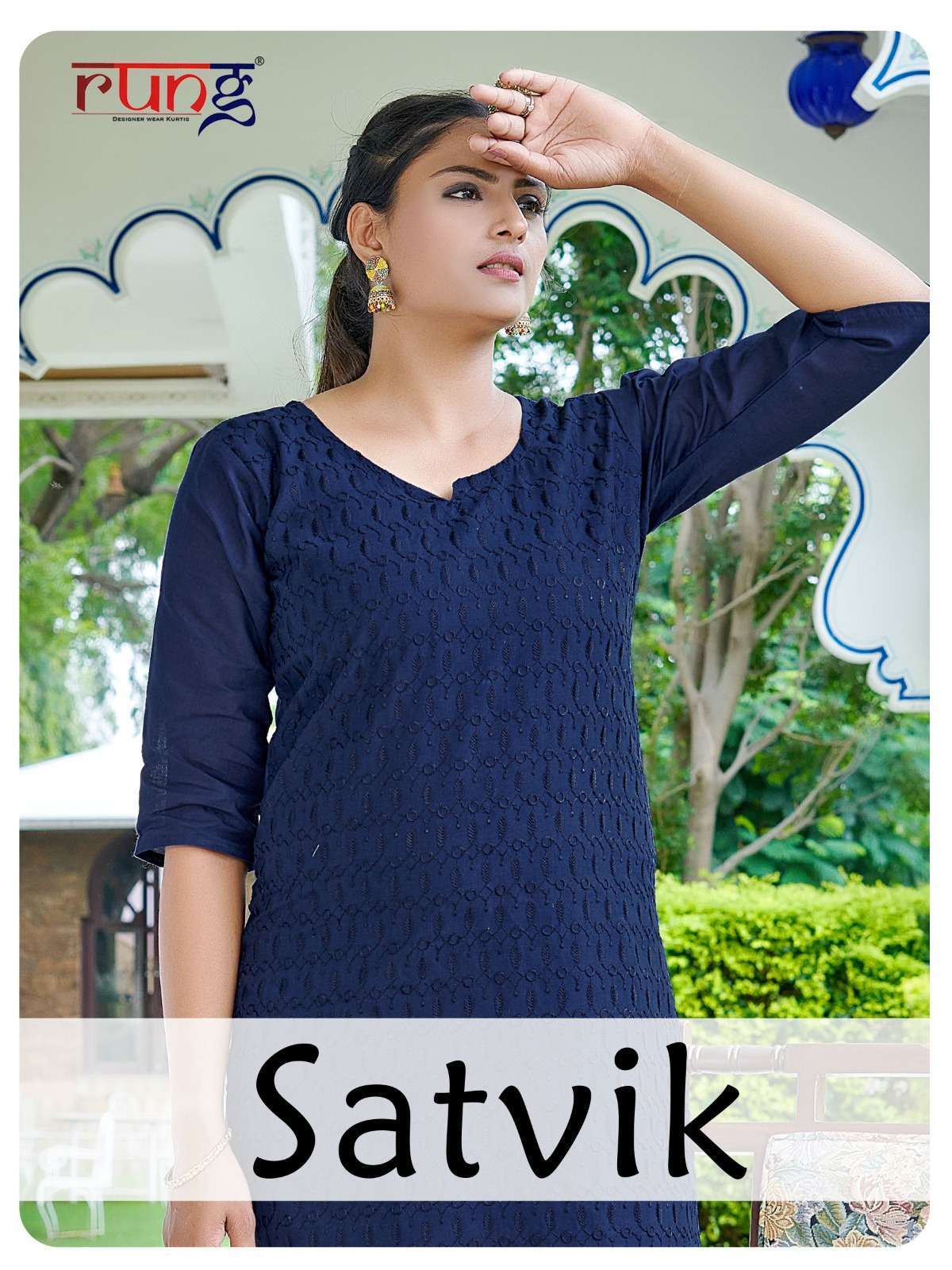 Rung Satvik Cotton with Chikan Work Fancy Kurti collection a...