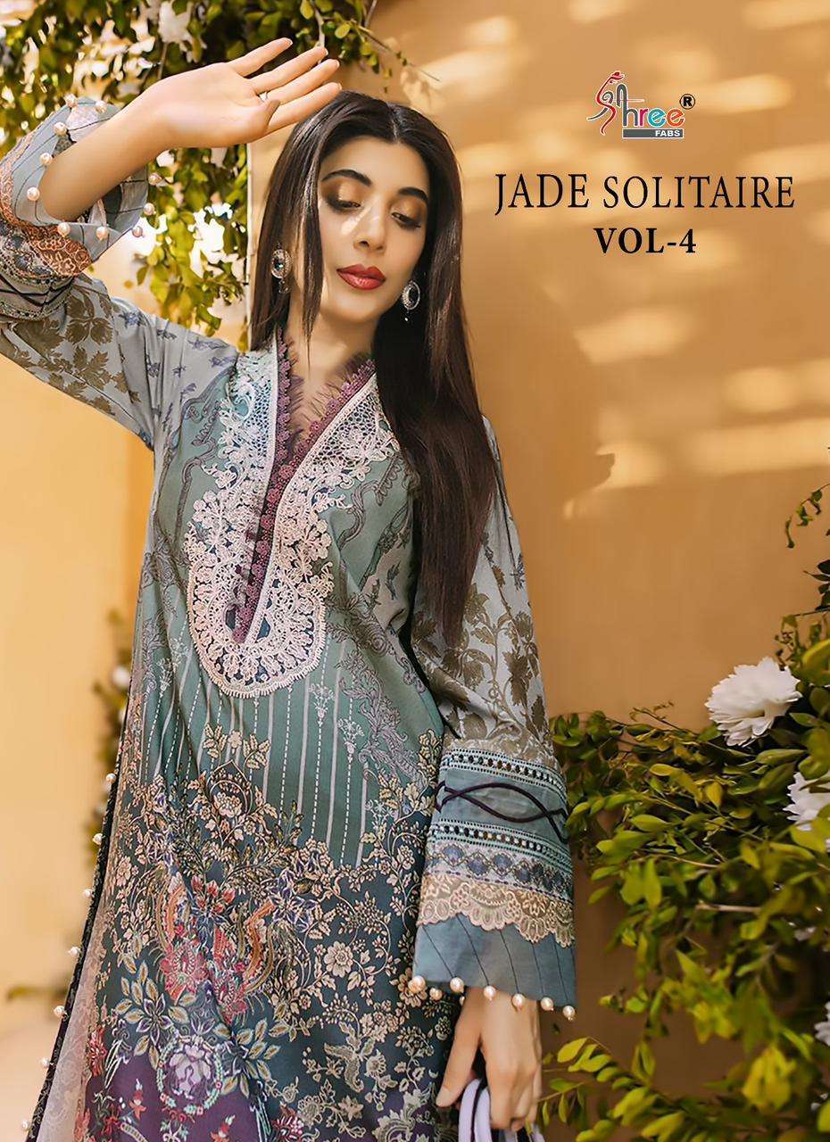Shree Fabs jade Solitaire vol 4 Cotton Satin with digital Pr...