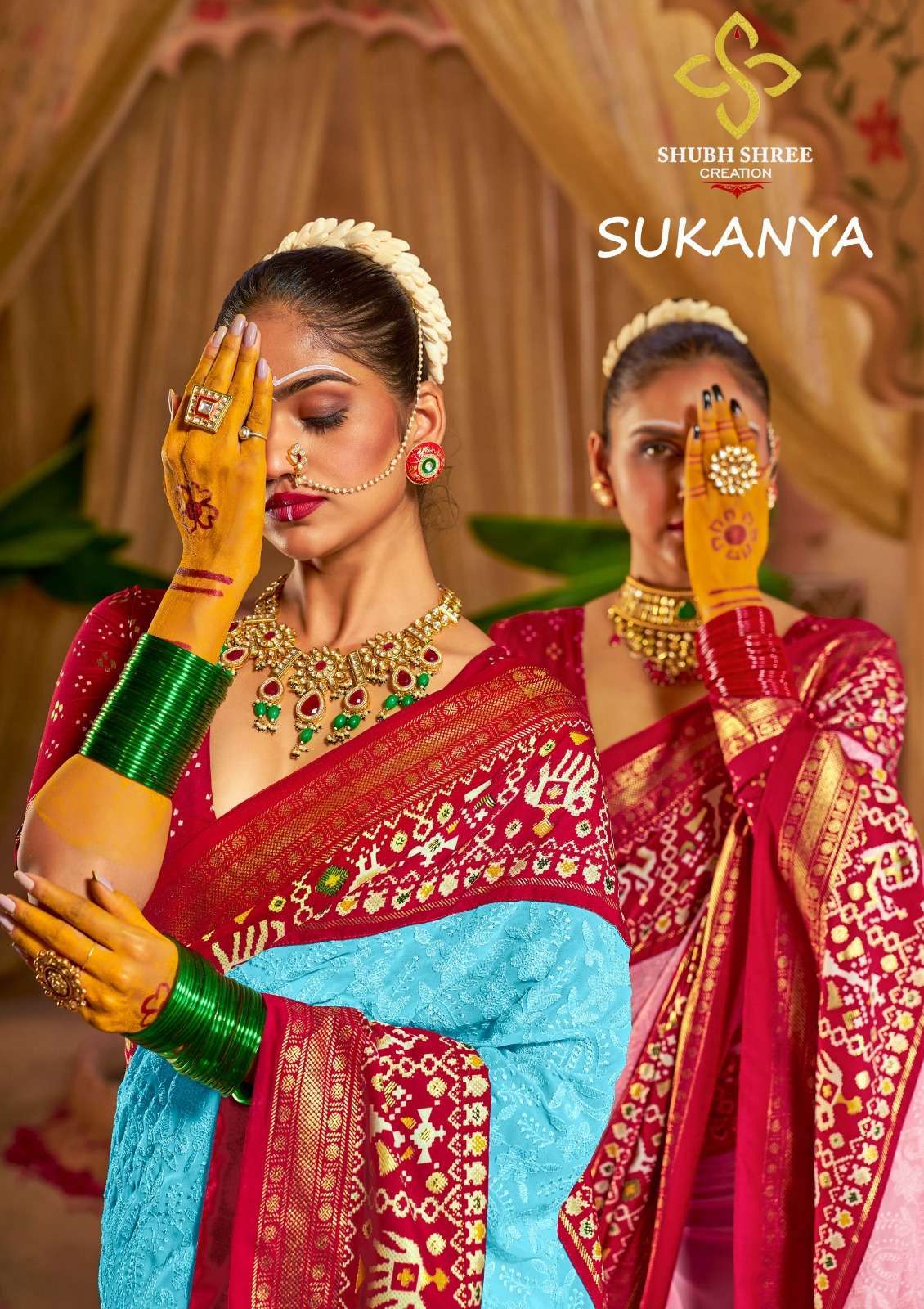 Shubh Shree Creation Sukanya Tusser silk with chikanwork Bor...