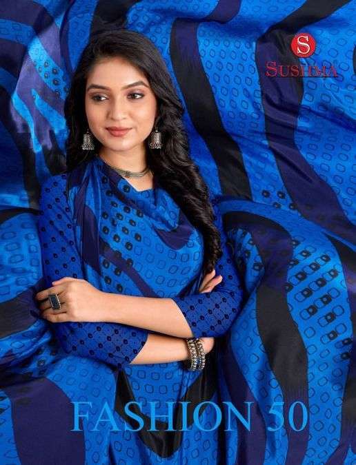sushma fashion 50 Crepe with soft fabrics Regular wear saree...