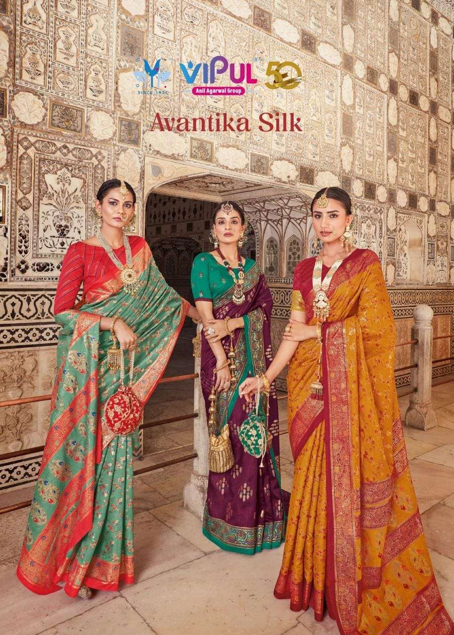 Vipul fashion Avantika silk Wedding special saree collection...