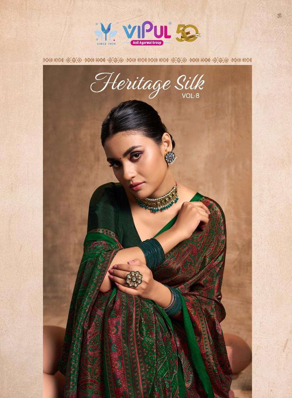 Vipul Fashion Heritage silk vol 8 Crepe Silk with digital Pr...