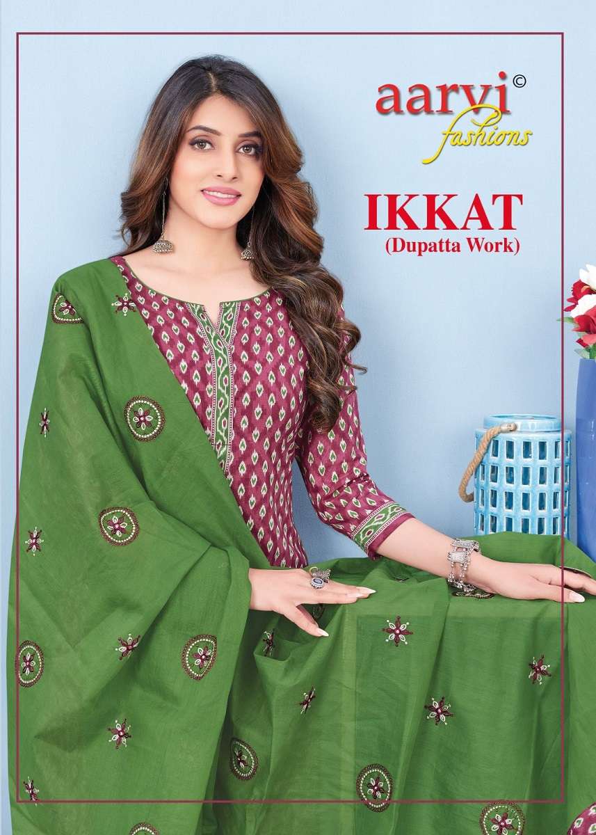 AARVI IKKAT VOL 1 Cotton with printed Regular wear readymade...