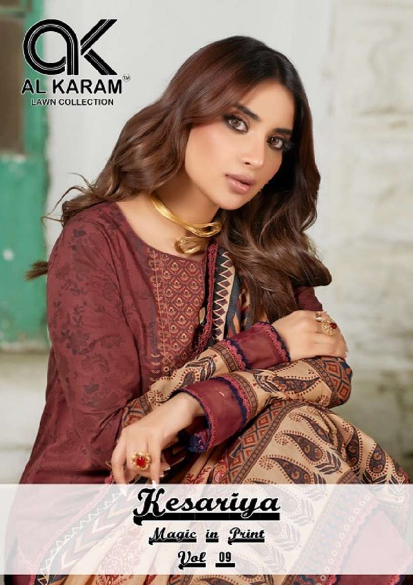 Al Karam Kesariya vol 9 Cotton with digital Printed Pakistan...