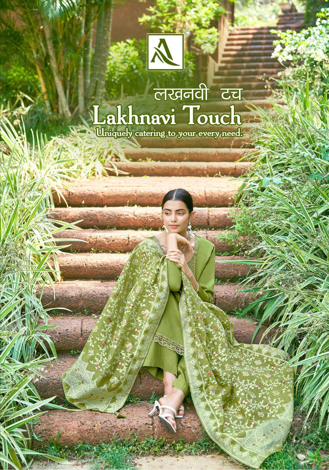 Alok suits Lakhnavi Touch Fancy Amazing work Festival specia...
