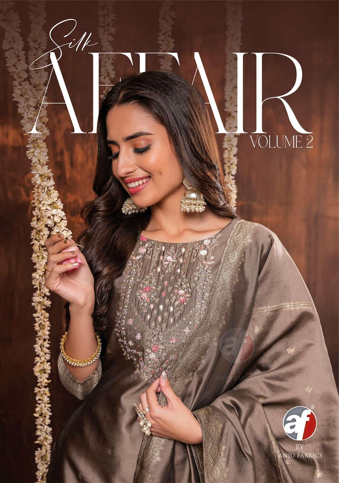 Anju Fab Silk Affair Vol 2 Viscose silk with designer Readym...
