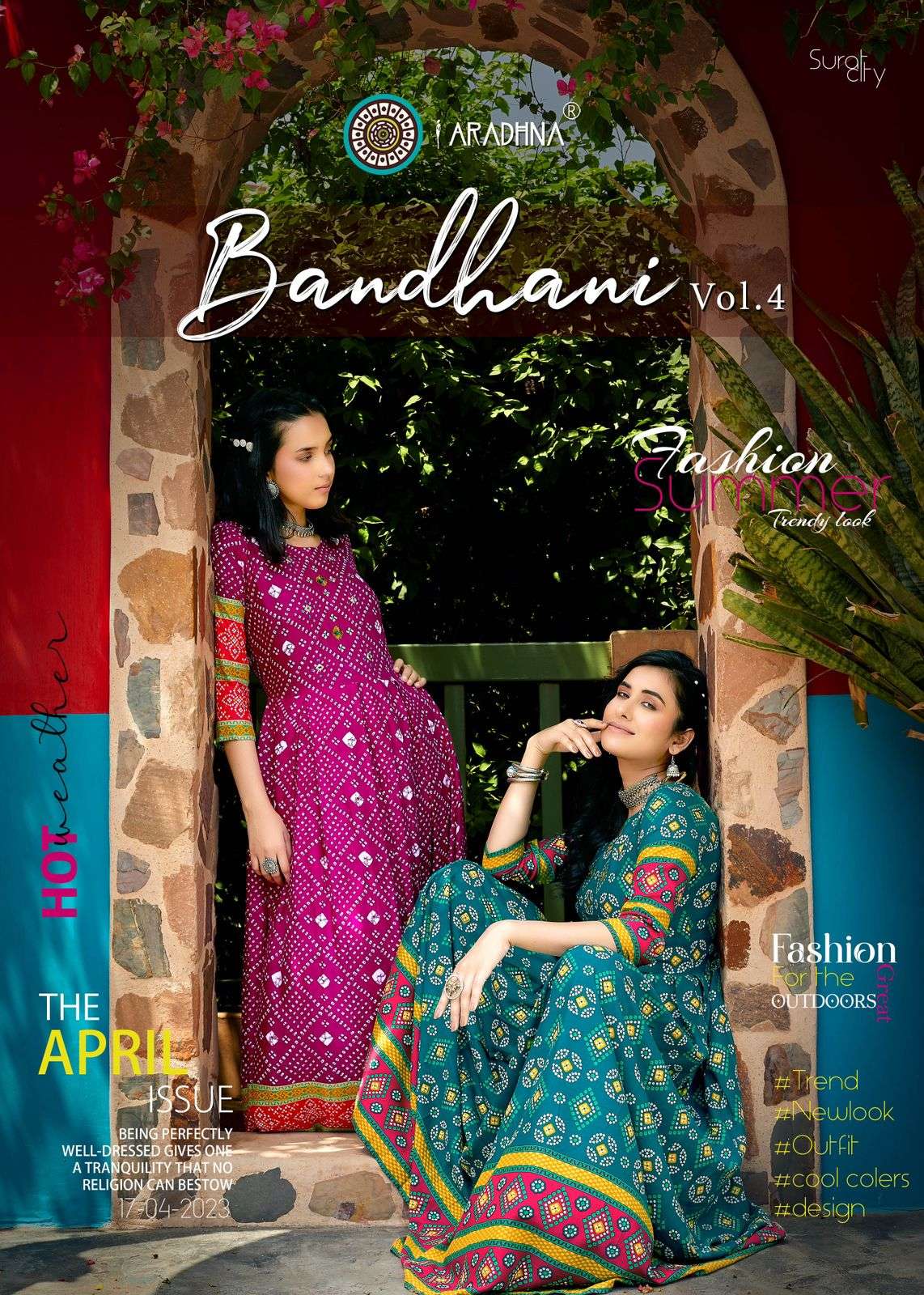 Aradhna Fashion Bandhani Vol 4 Rayon with Printed Long Kurti...